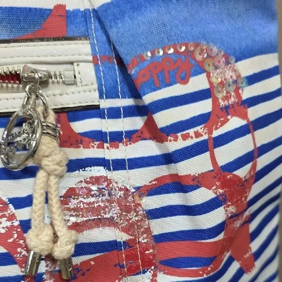 Coach Poppy Nautical Stripe Tote and Matching Wallet - Picture 5 of 16